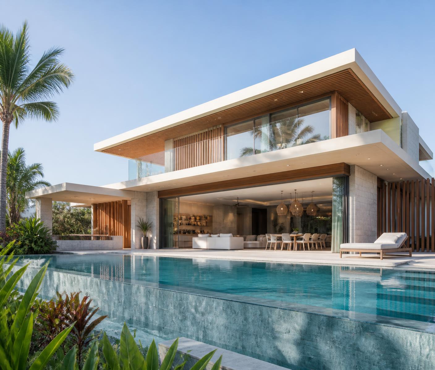 Residência contemporânea de alto padrão com piscina e luz natural